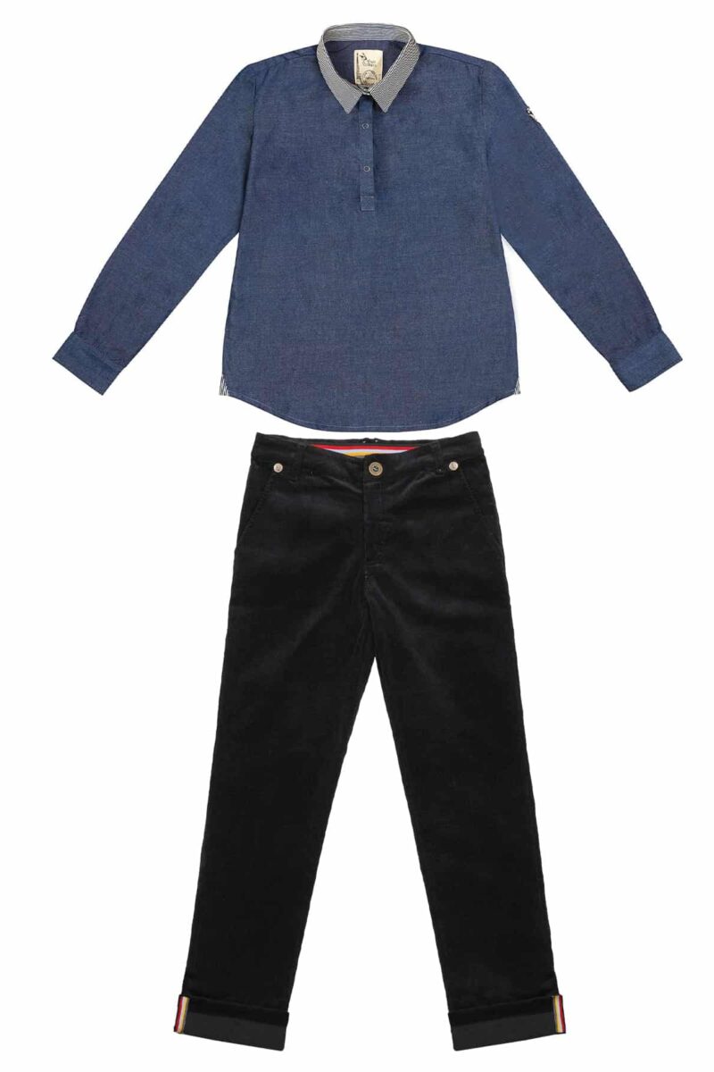 Pantalon chino en velours noir