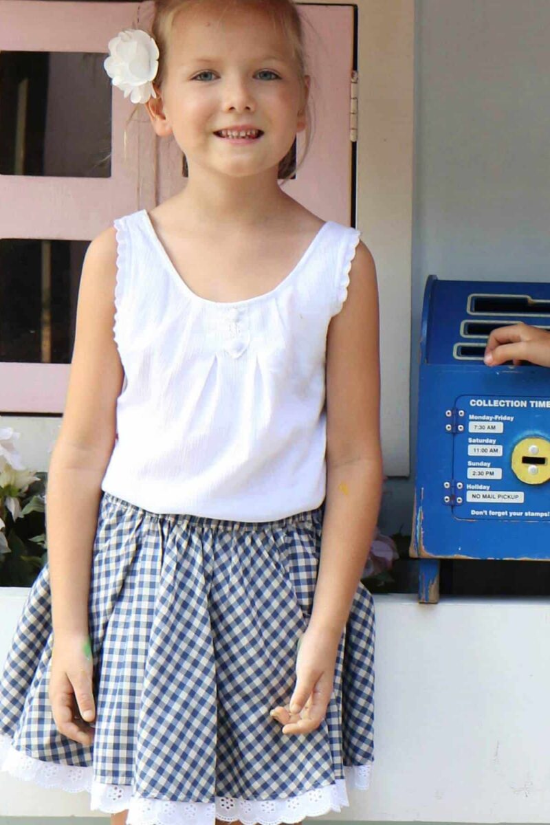 Pretty summer skirt in blue cotton