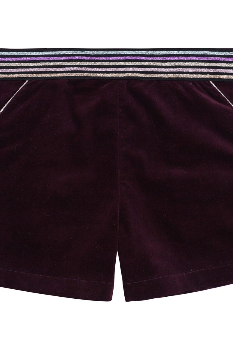 Short winter girl velvet burgundy